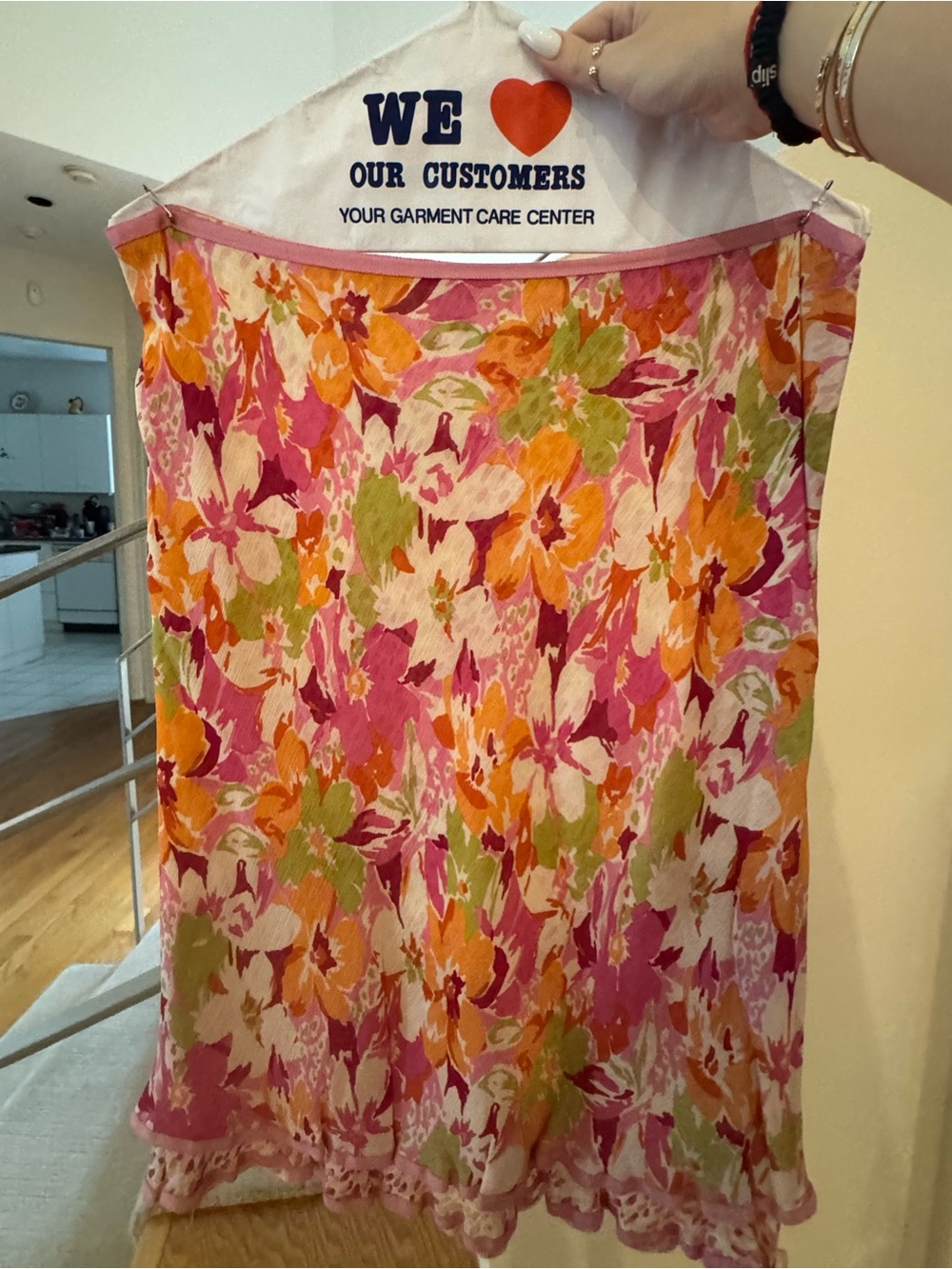 Vintage Dana Buchman 100% Rayon Floral A-Line Skirt Pink Orange Size 12